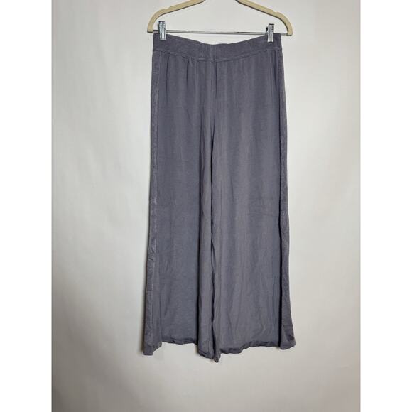 Free People‎ Show Off Pewter Grey Pants Pull On Lounge Activewear Slinky Comfort - Picture 2 of 7